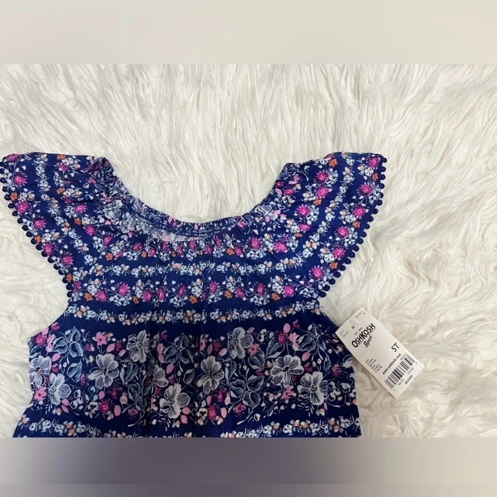 OshKosh B'gosh Navy Floral Romper 5T